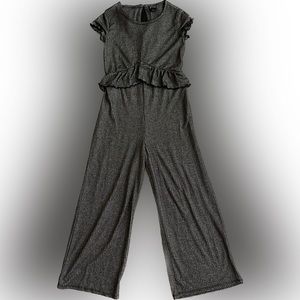 Art Class Girls Dress-Up Romper. Black with Silver Shimmering